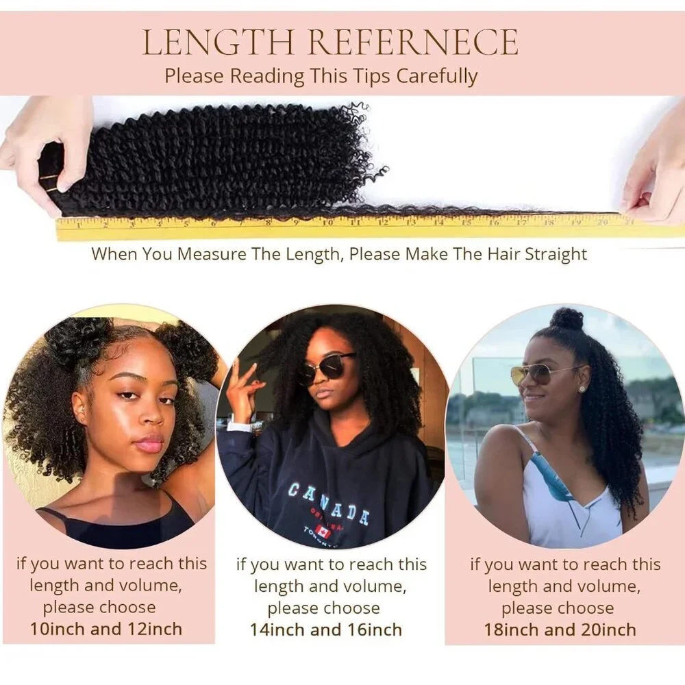 Human Hair Curly Clip Ins Afro Kinky Curly 10in Ombre Black to Red